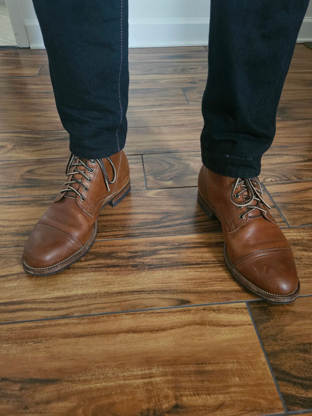 Photo by grim_f on May 20, 2024 of the Viberg Service Boot in Horween Toasted Coconut Dublin.