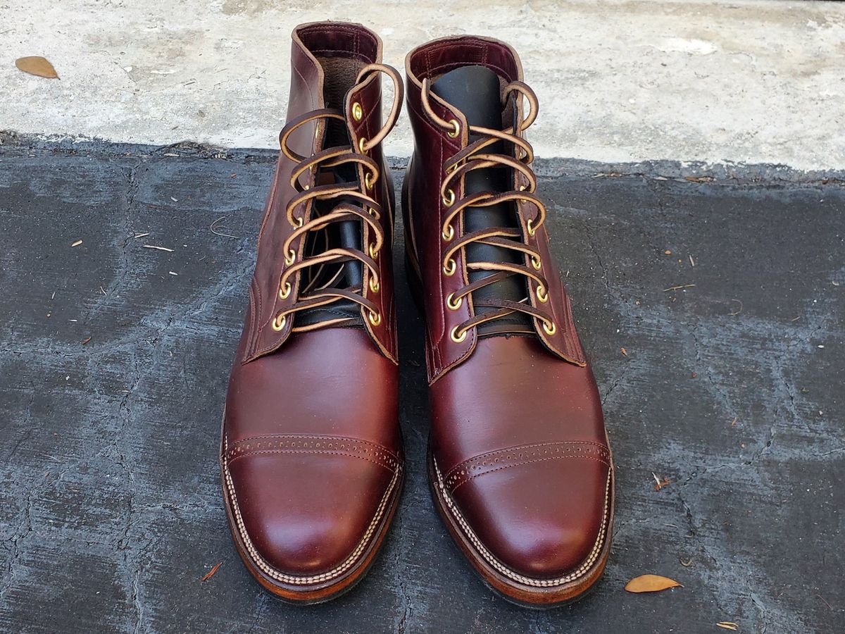 Photo by grim_f on November 2, 2022 of the Viberg Service Boot BCT in Horween Color 8 Chromexcel.