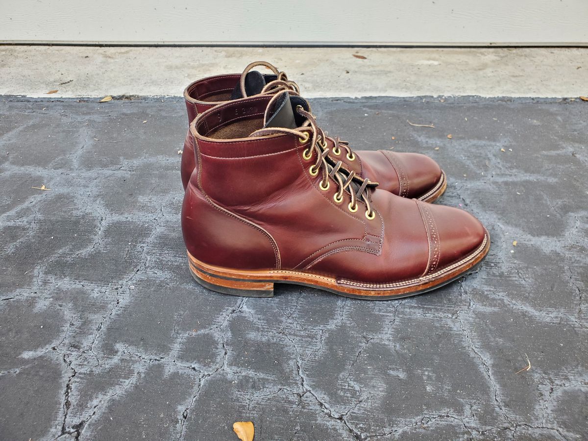 Photo by grim_f on January 4, 2023 of the Viberg Service Boot BCT in Horween Color 8 Chromexcel.