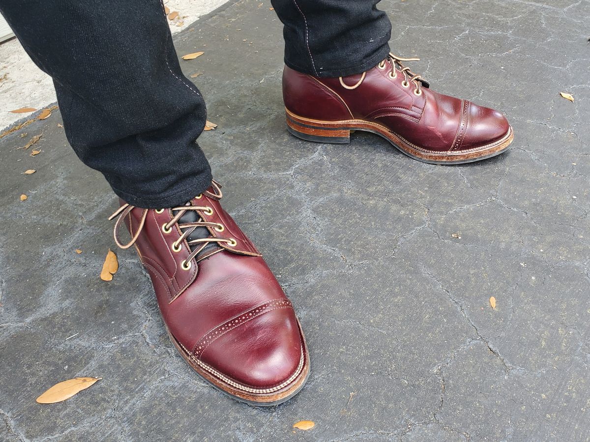 Photo by grim_f on March 10, 2023 of the Viberg Service Boot BCT in Horween Color 8 Chromexcel.