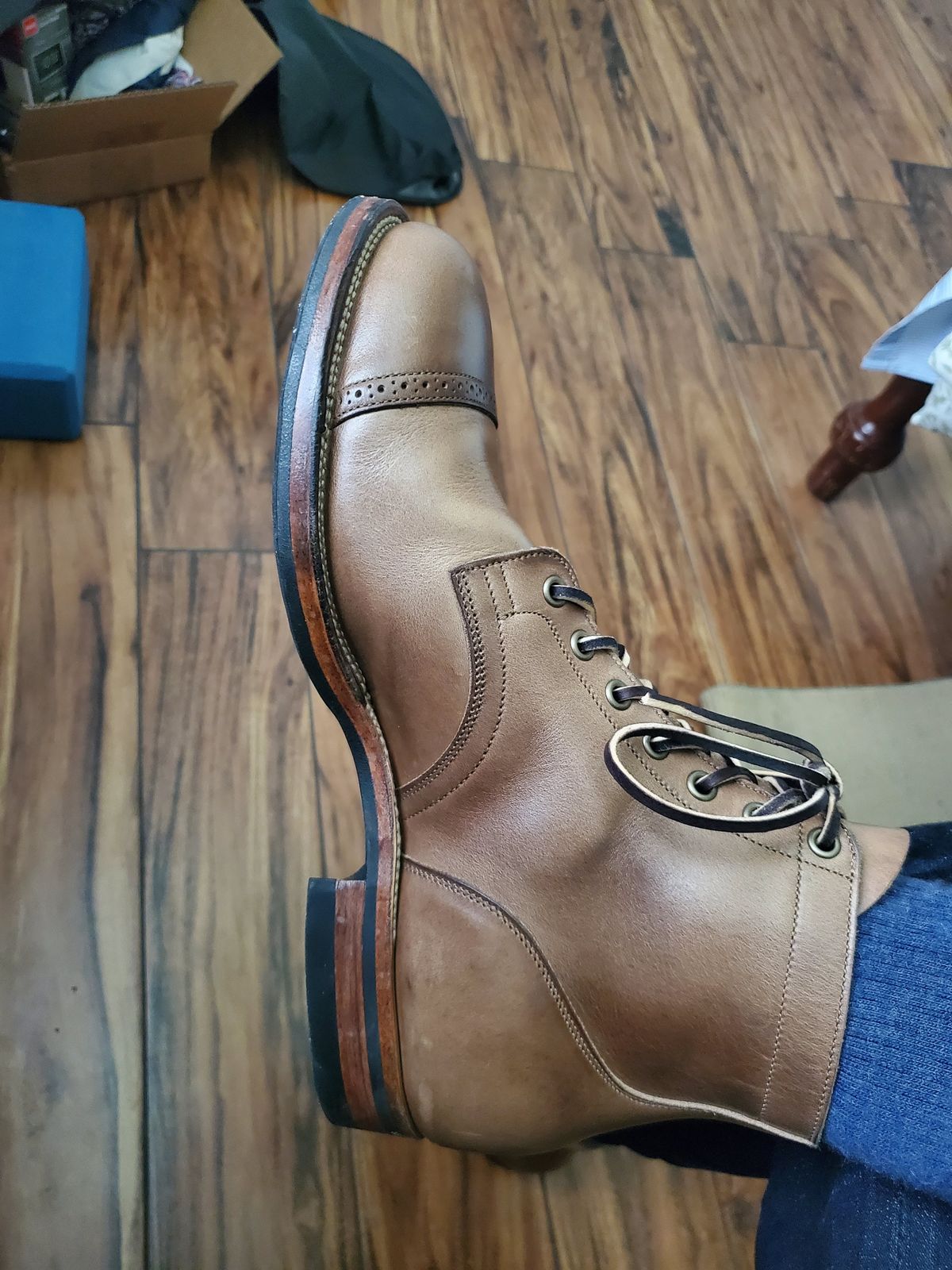 Photo by grim_f on October 3, 2023 of the Viberg Service Boot BCT in Horween Natural Chromexcel.