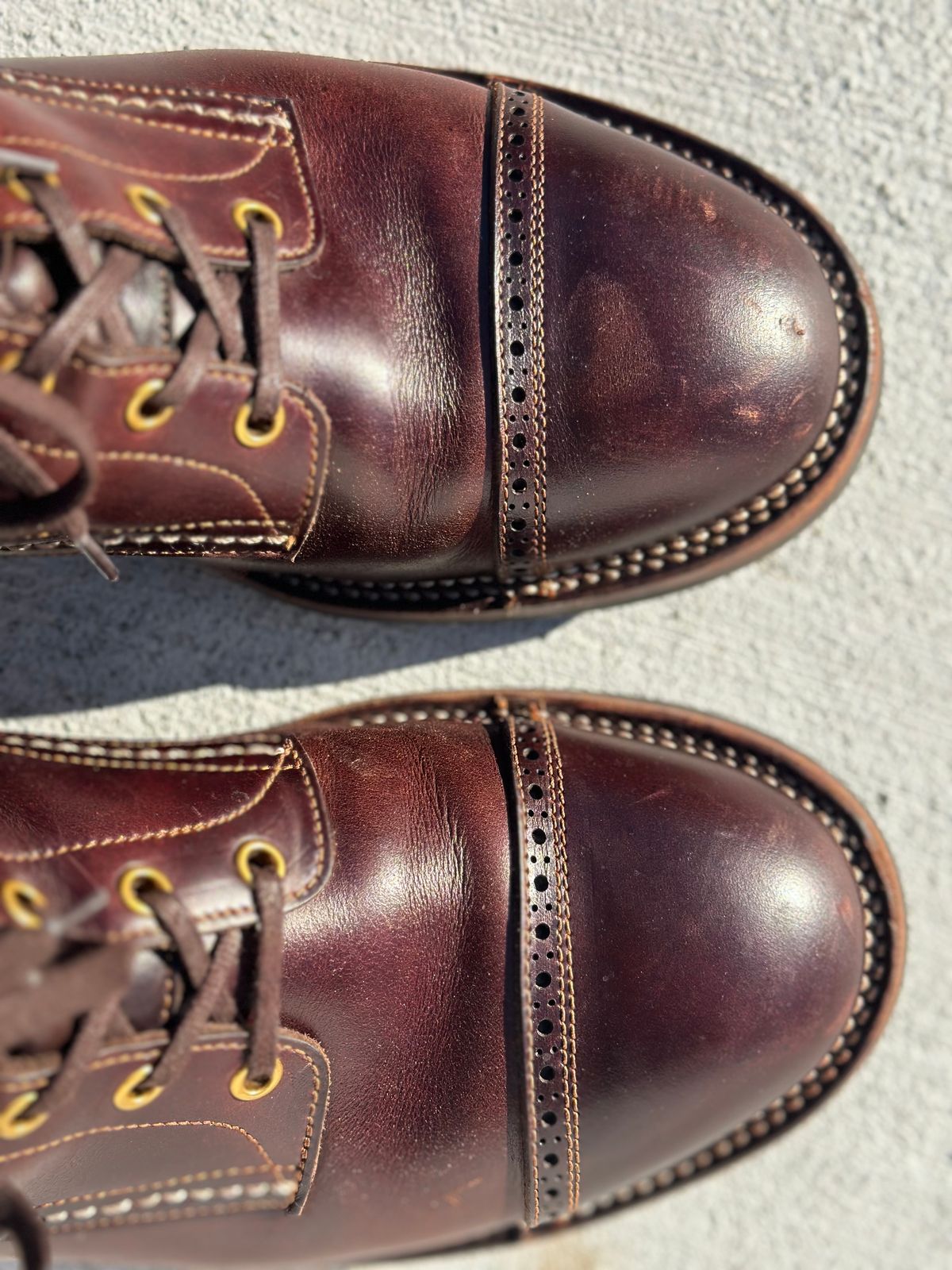 Photo by Cheng_Iron_Boots on December 4, 2024 of the Iron Boots Iron Dragon in Seidel Brown Double Shot.