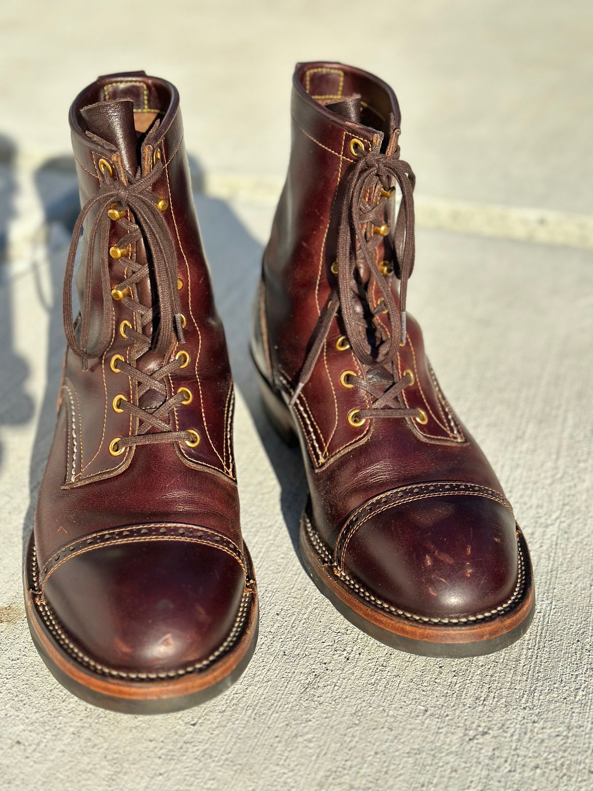 Photo by Cheng_Iron_Boots on December 4, 2024 of the Iron Boots Iron Dragon in Seidel Brown Double Shot.