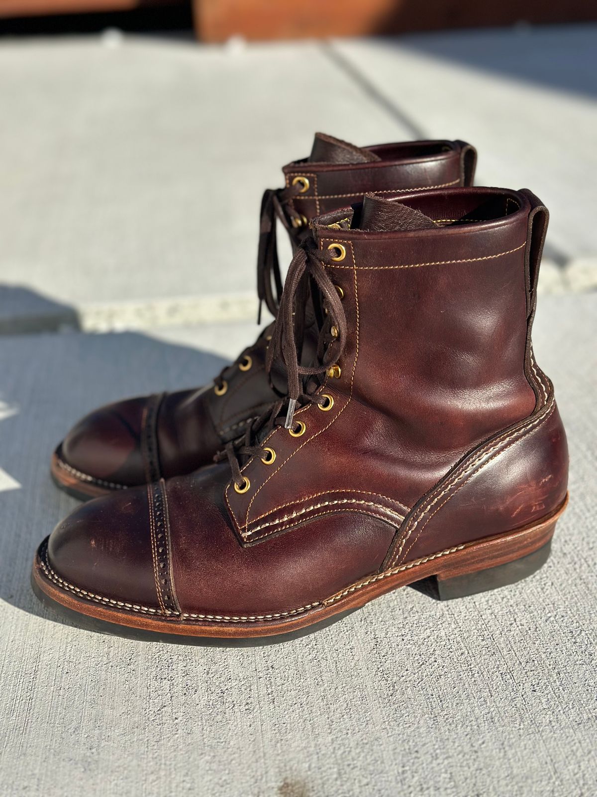 Photo by Cheng_Iron_Boots on December 4, 2024 of the Iron Boots Iron Dragon in Seidel Brown Double Shot.