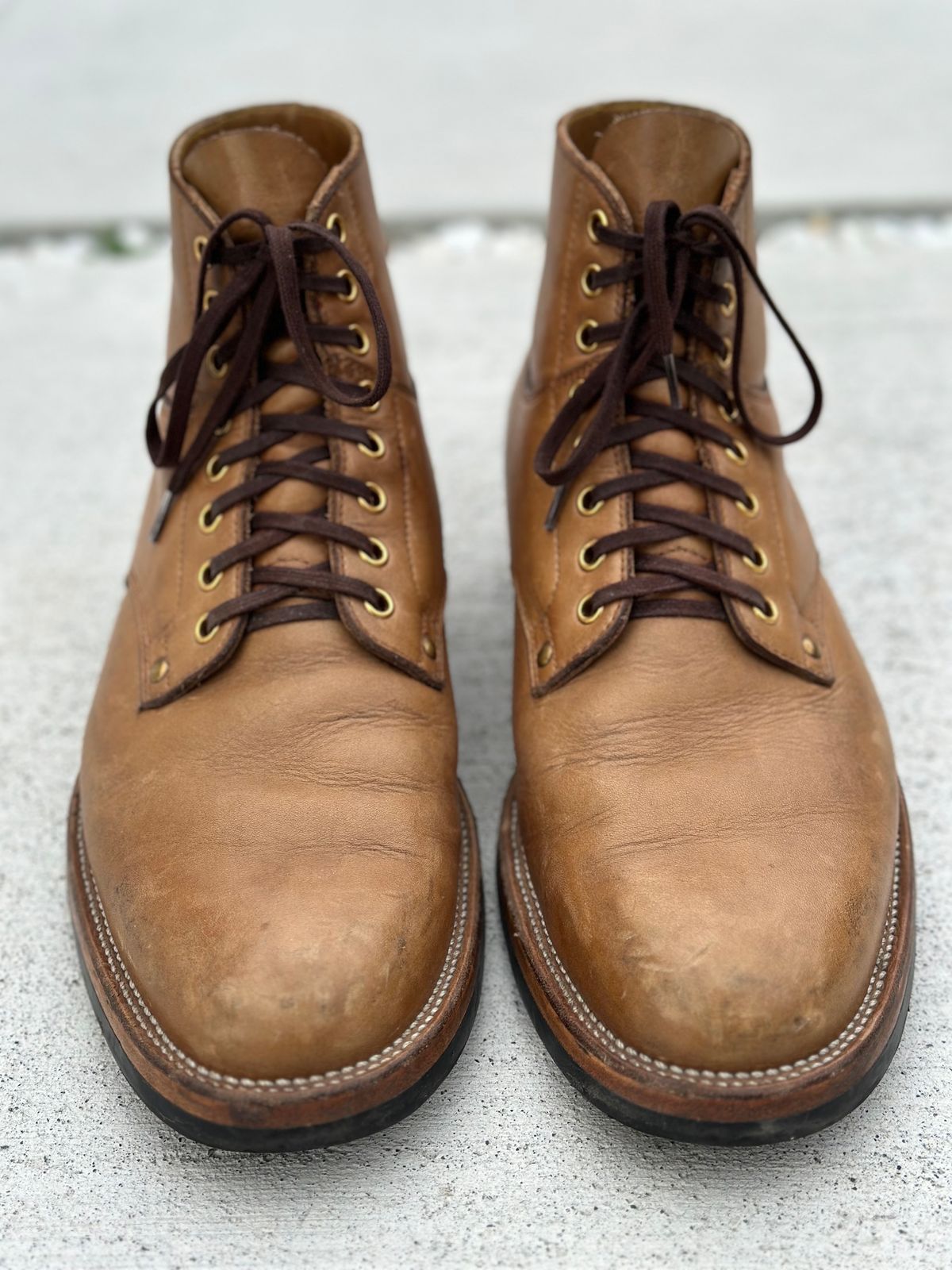 Photo by Cheng_Iron_Boots on January 5, 2024 of the Iron Boots x Østmo Type 1 in Seidel Crust Double Shot.