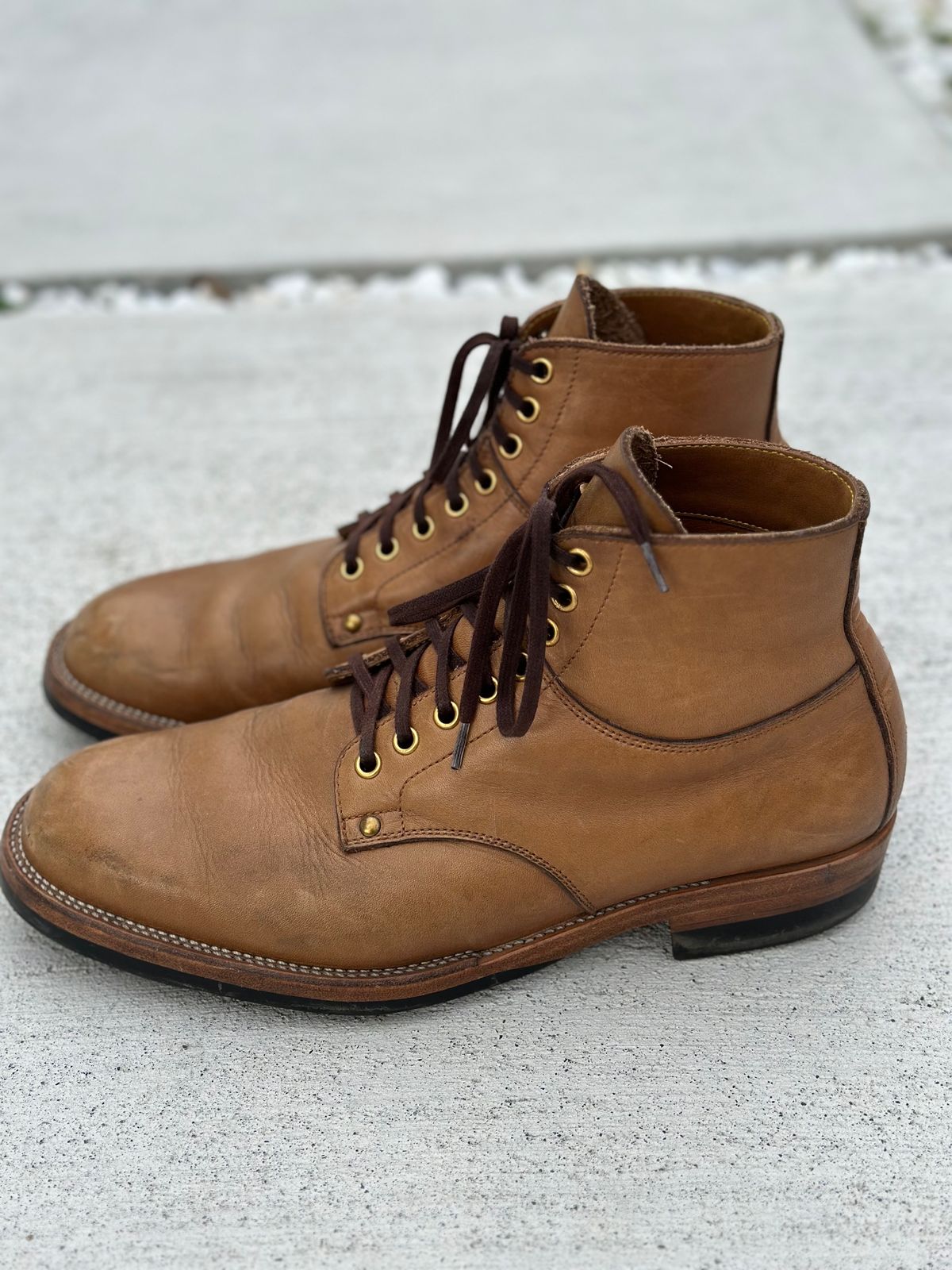 Photo by Cheng_Iron_Boots on January 5, 2024 of the Iron Boots x Østmo Type 1 in Seidel Crust Double Shot.