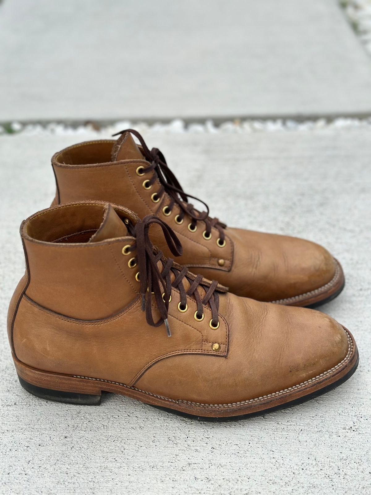 Photo by Cheng_Iron_Boots on January 5, 2024 of the Iron Boots x Østmo Type 1 in Seidel Crust Double Shot.