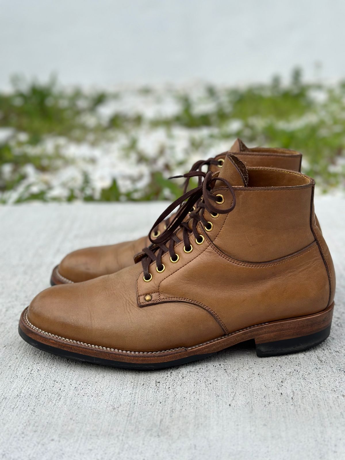 Photo by Cheng_Iron_Boots on February 3, 2024 of the Iron Boots x Østmo Type 1 in Seidel Crust Double Shot.