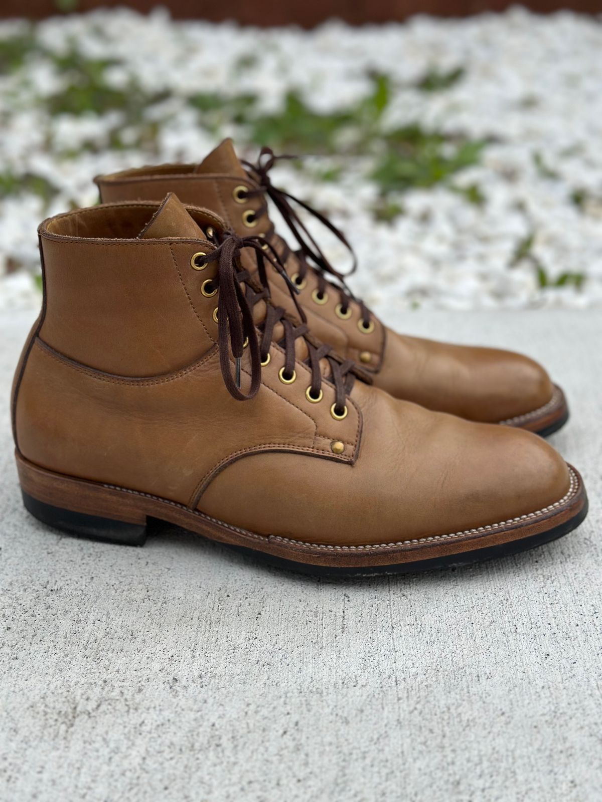 Photo by Cheng_Iron_Boots on February 3, 2024 of the Iron Boots x Østmo Type 1 in Seidel Crust Double Shot.