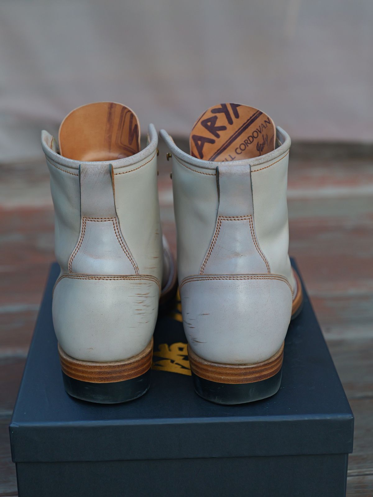 Photo by Cheng_Iron_Boots on December 6, 2025 of the Iron Boots 5515 in Maryam waxed shell cordovan.