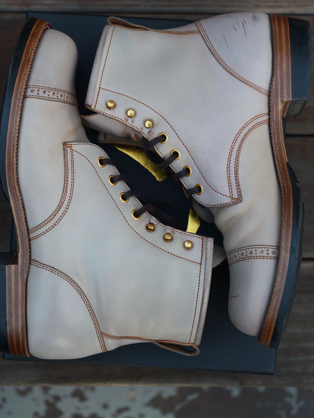 Photo by Cheng_Iron_Boots on December 6, 2025 of the Iron Boots 5515 in Maryam waxed shell cordovan.