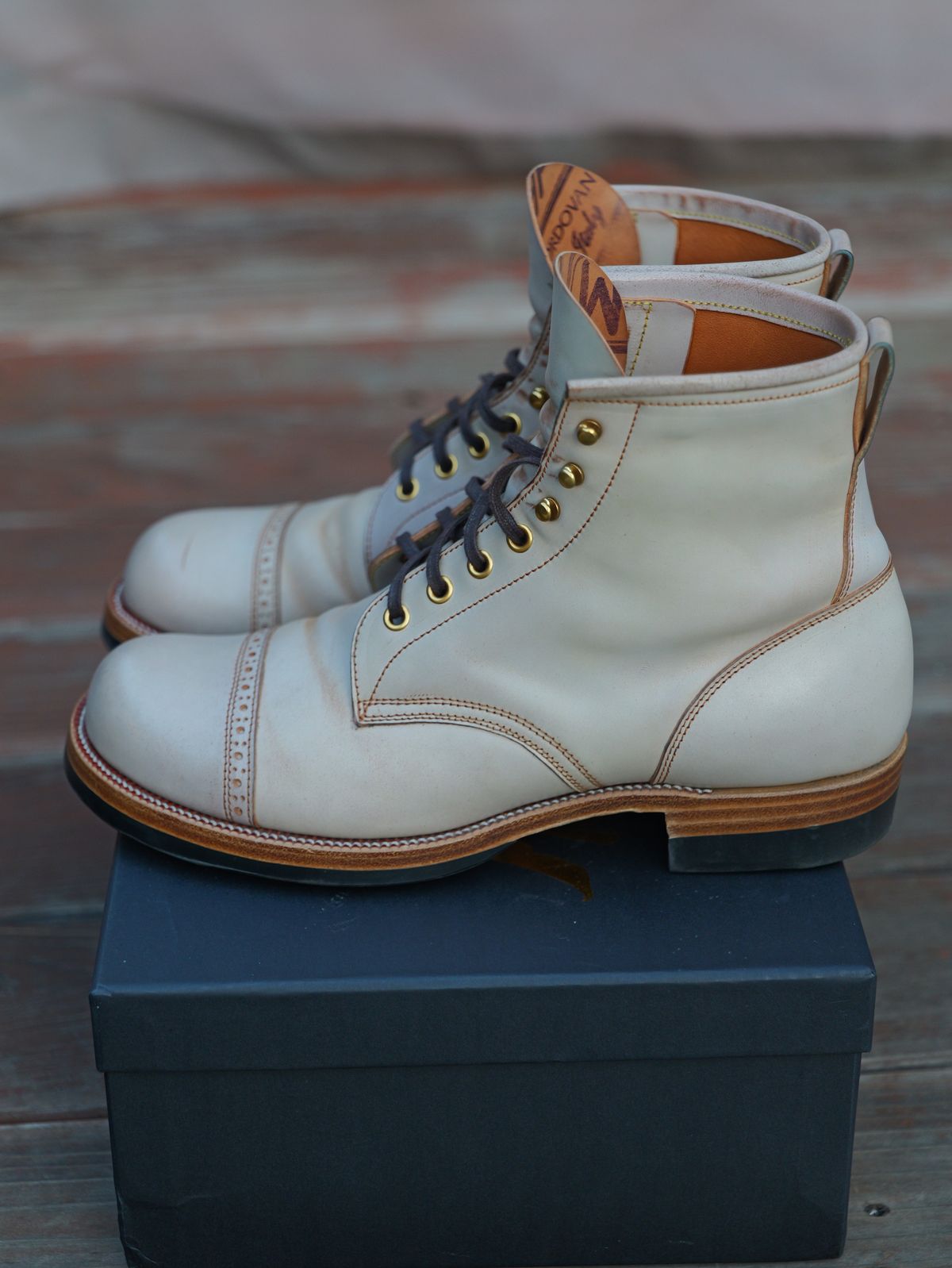 Photo by Cheng_Iron_Boots on December 6, 2025 of the Iron Boots 5515 in Maryam waxed shell cordovan.