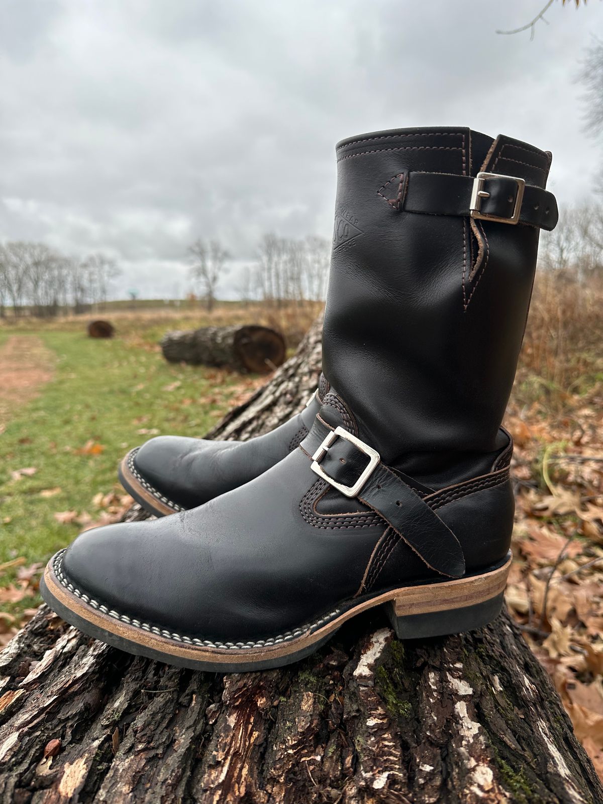 Photo by Deckard on December 2, 2023 of the Wesco Mister Lou in Maryam Black Horsehide.