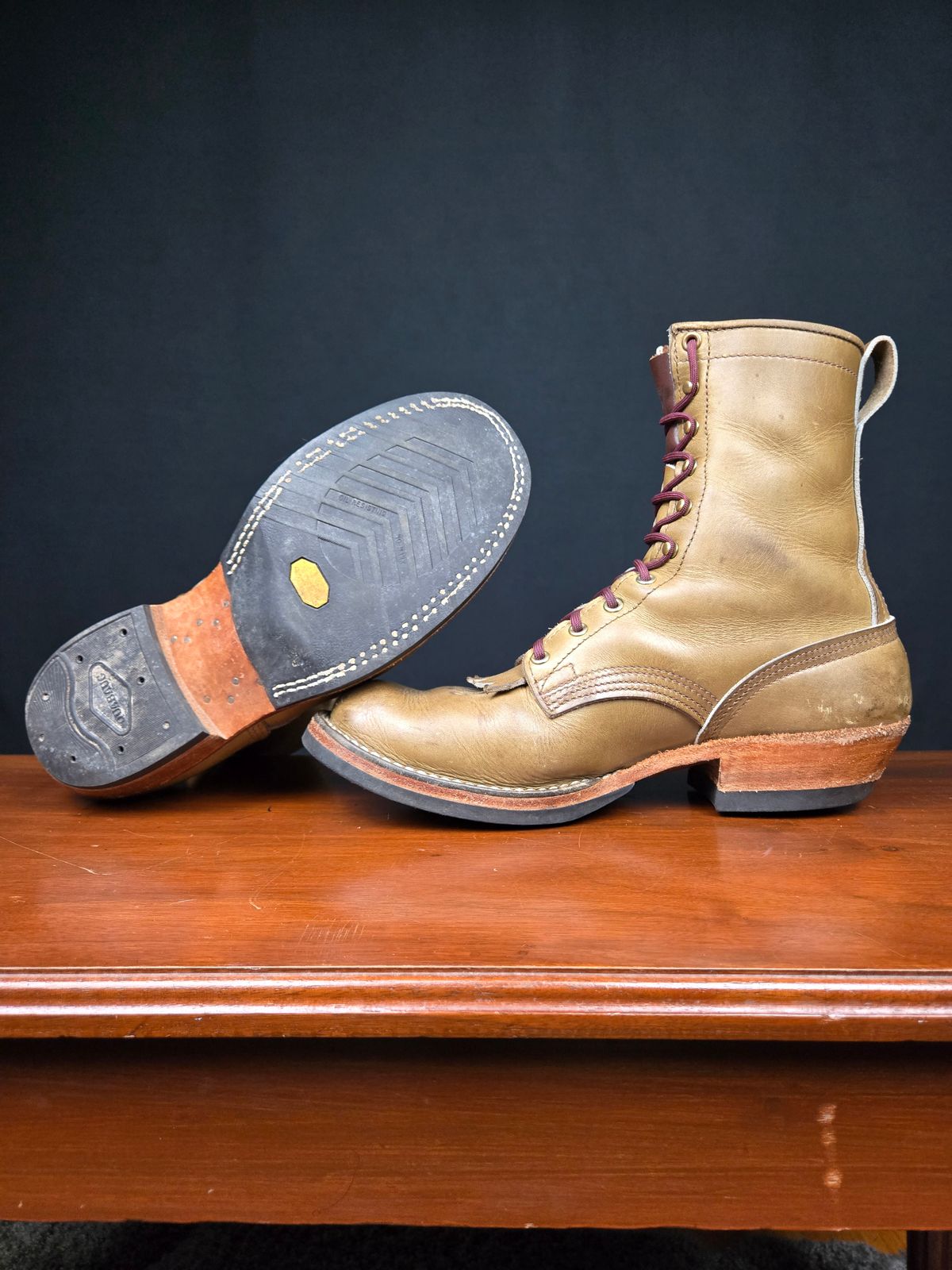 Photo by ShnyHntr91 on February 27, 2025 of the Nicks MTO in Horween, Sage Chromepak.