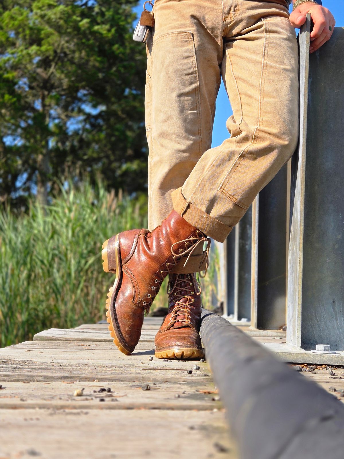 Photo by ShnyHntr91 on August 3, 2025 of the Nicks Builder Pro, MTO in Horween Natural Dublin.