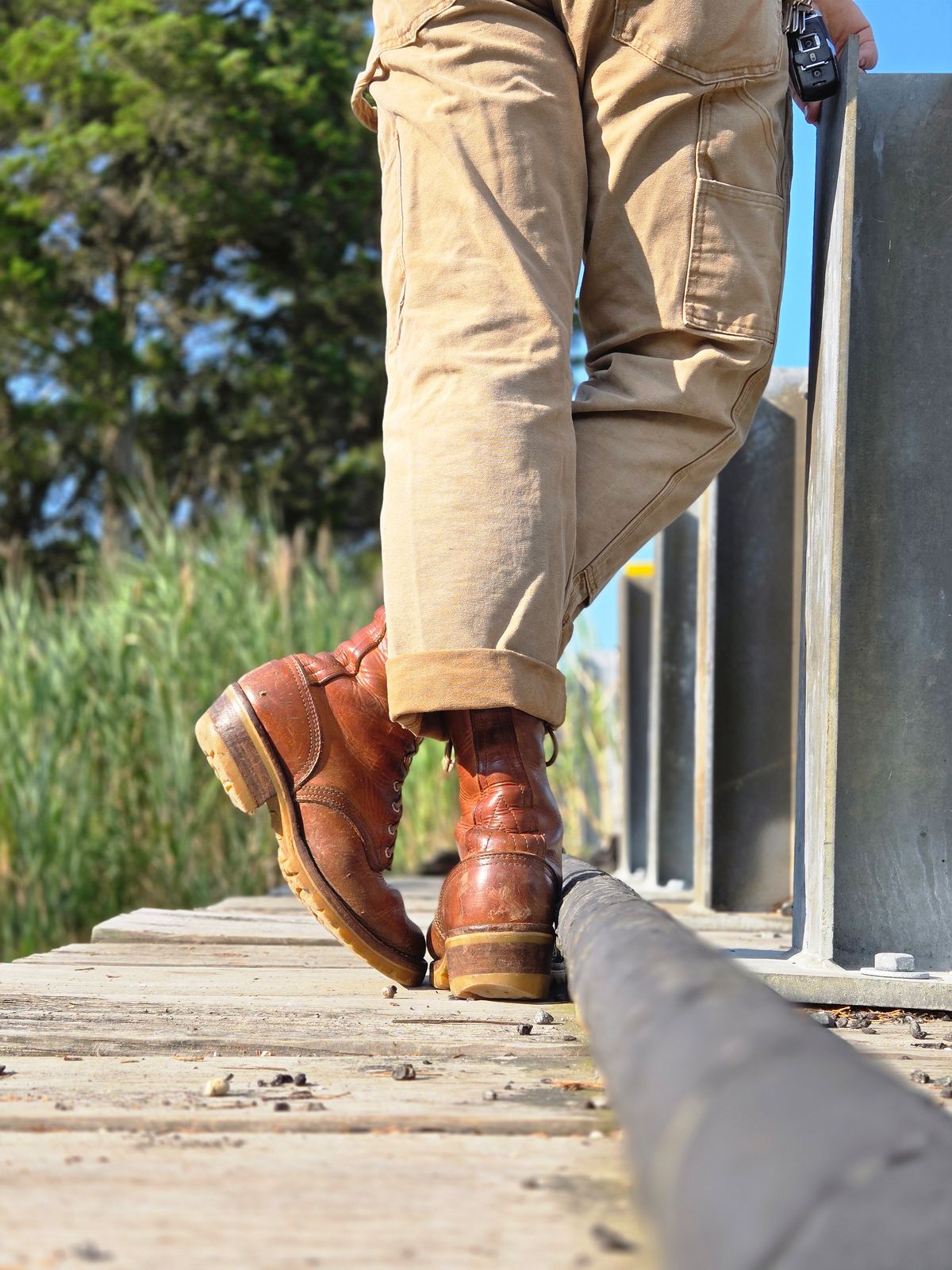 Photo by ShnyHntr91 on August 3, 2025 of the Nicks Builder Pro, MTO in Horween Natural Dublin.