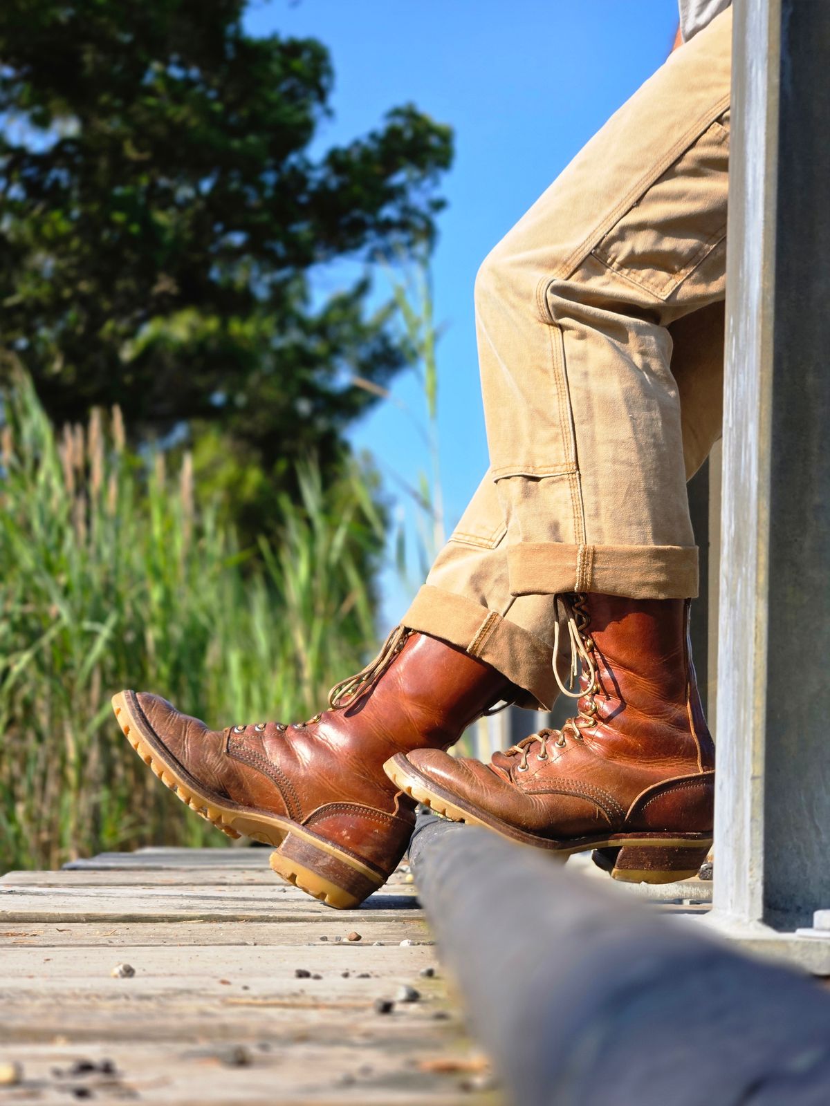 Photo by ShnyHntr91 on August 3, 2025 of the Nicks Builder Pro, MTO in Horween Natural Dublin.