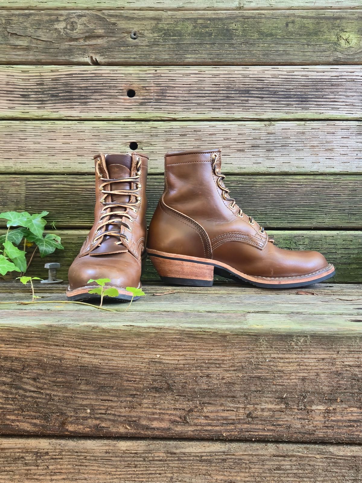 Photo by ShnyHntr91 on June 22, 2025 of the Nicks Becca in Horween British Tan Chromexcel.