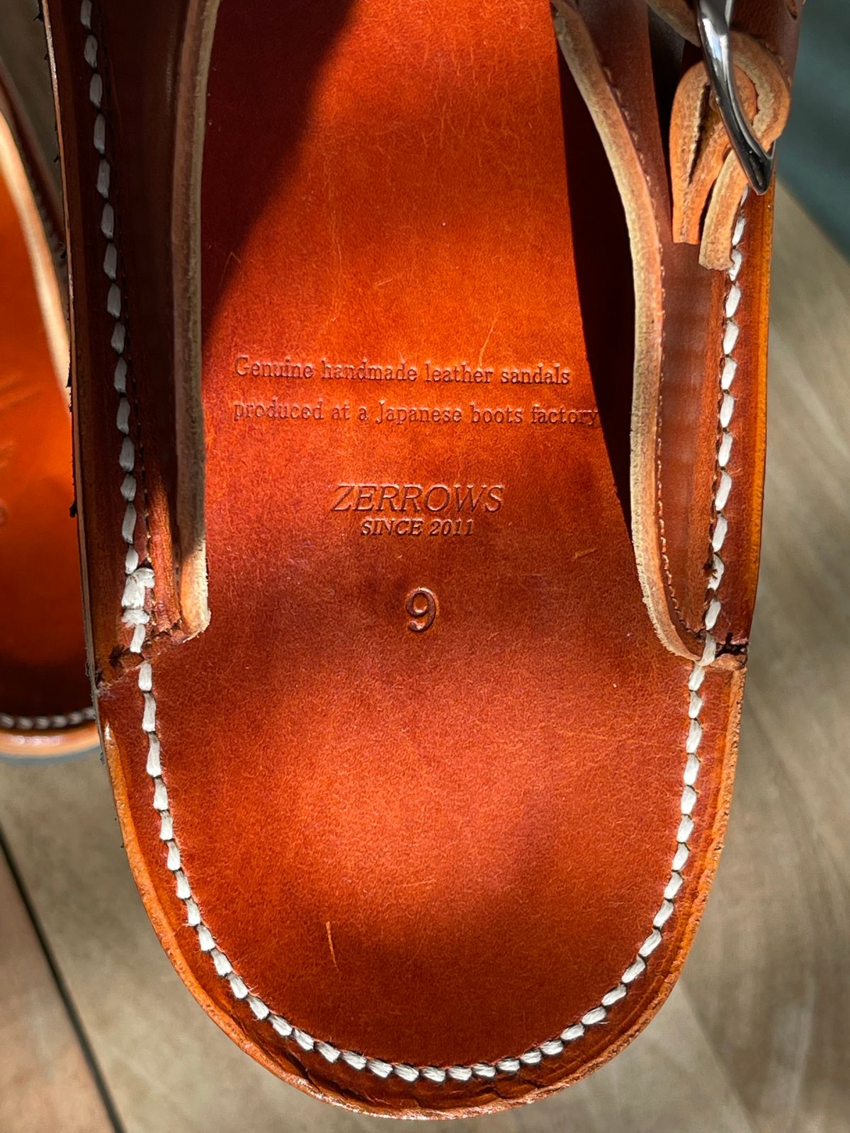 Photo by weltedshoes on October 2, 2022 of the Zerrows Two Strap Sandal in Dark Brown Douglas.