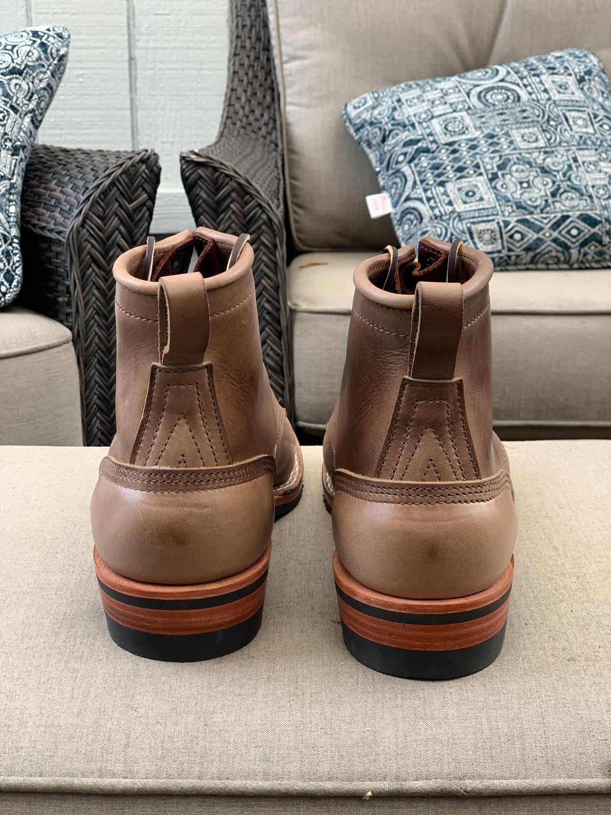 Photo by Talus on October 1, 2023 of the Nicks MTO in Horween Natural Chromexcel.