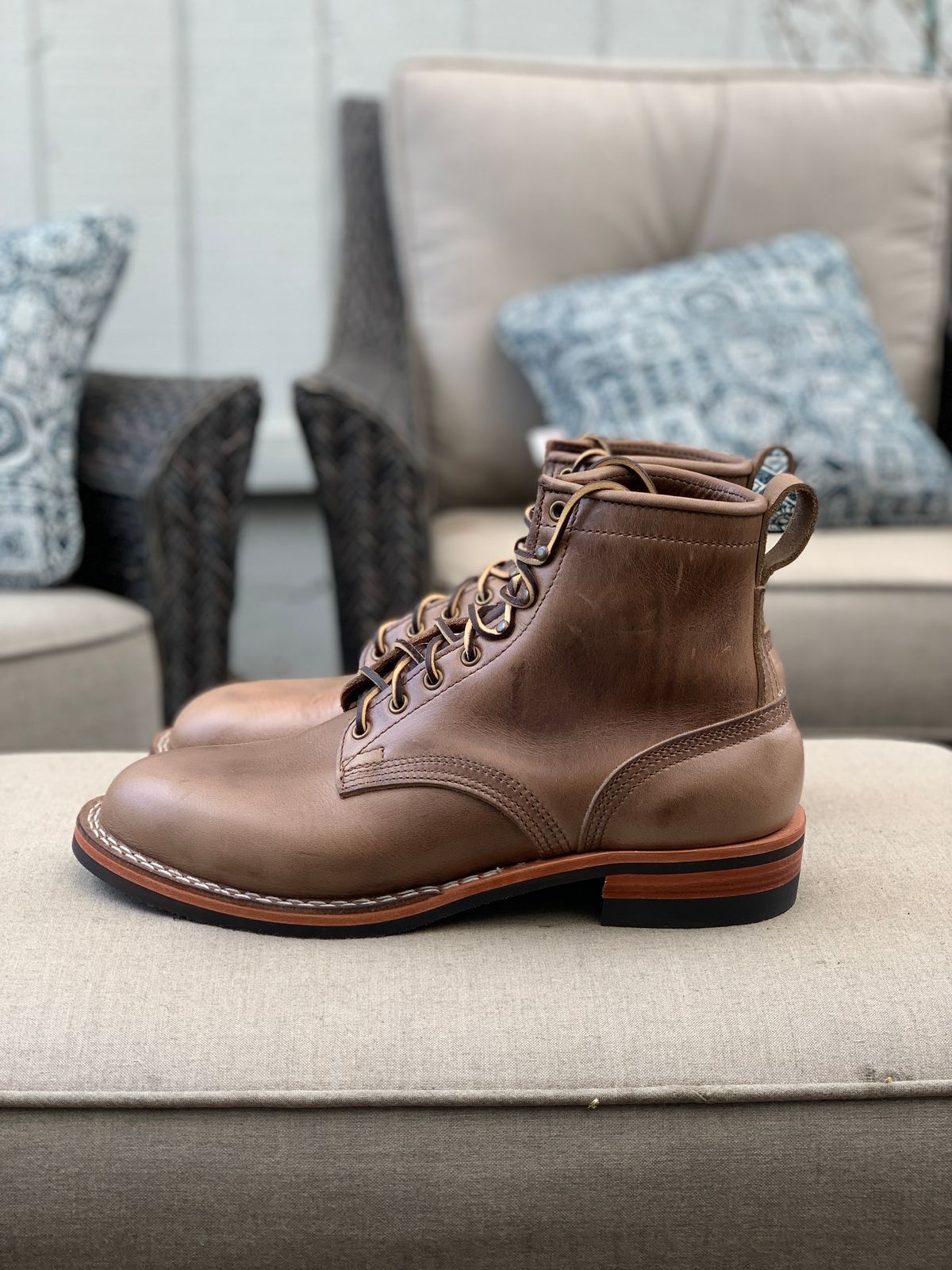 Photo by Talus on October 1, 2023 of the Nicks MTO in Horween Natural Chromexcel.