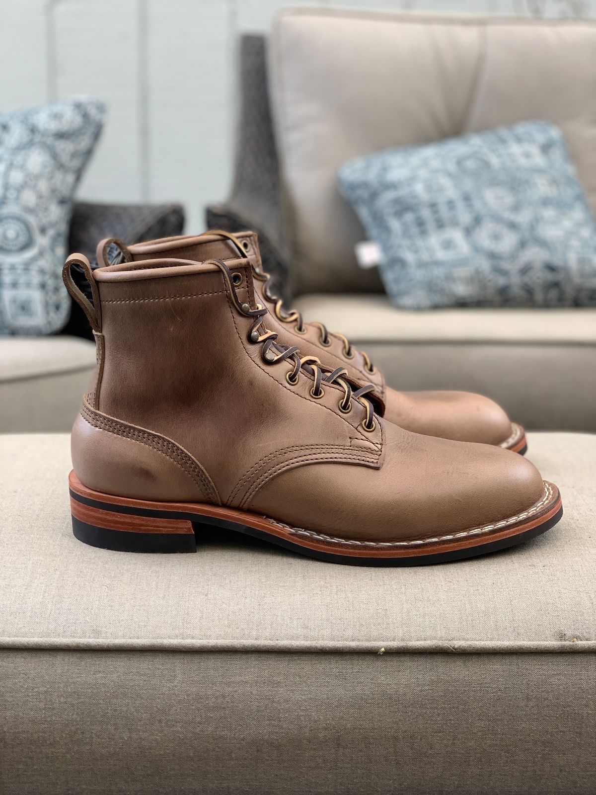 Photo by Talus on October 1, 2023 of the Nicks MTO in Horween Natural Chromexcel.