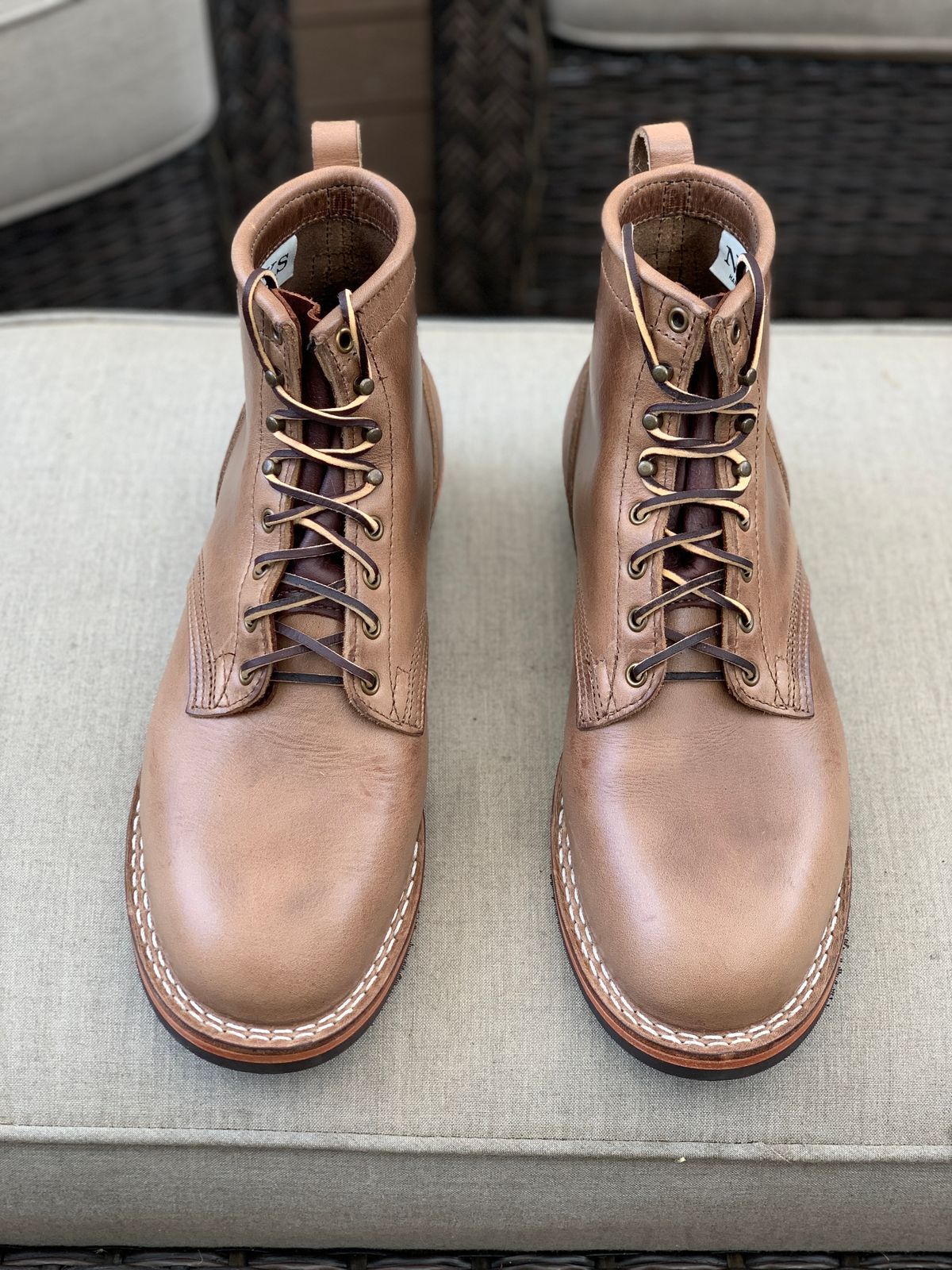 Photo by Talus on October 1, 2023 of the Nicks MTO in Horween Natural Chromexcel.
