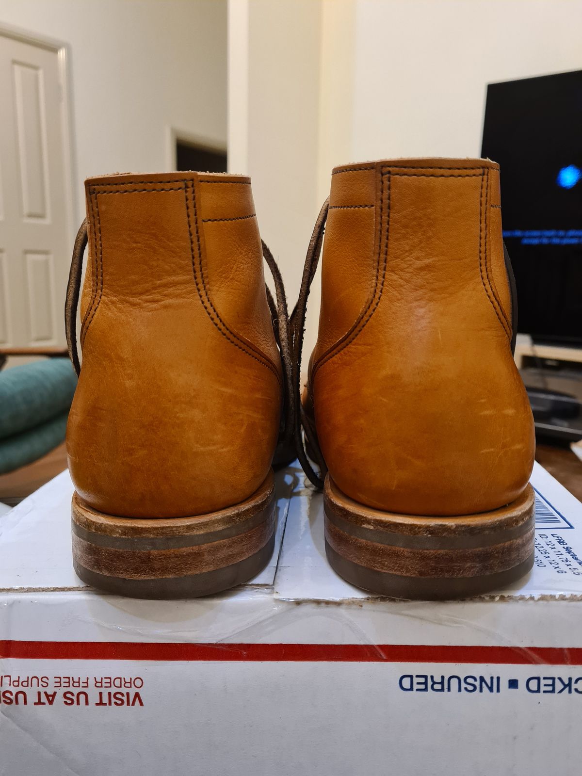 Photo by mormus on January 5, 2023 of the Viberg Service Boot in Tochigi Natural Cowhide.