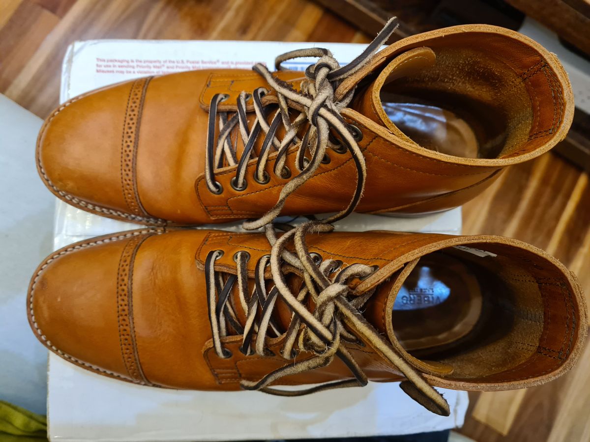 Photo by mormus on January 5, 2023 of the Viberg Service Boot in Tochigi Natural Cowhide.