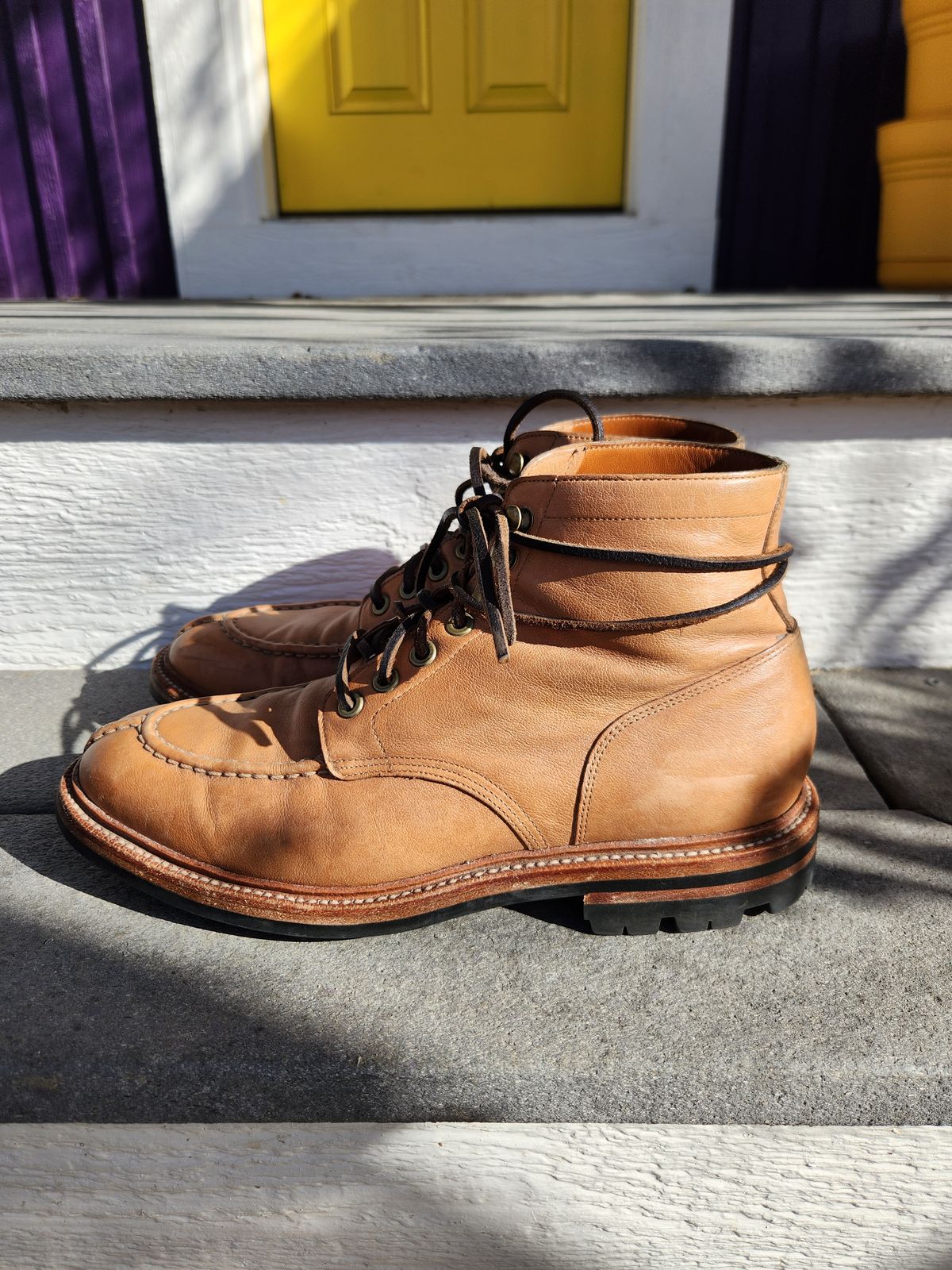 Photo by Not_Korean on February 4, 2023 of the Grant Stone Ottawa Boot in Incas Natural Kangaroo.