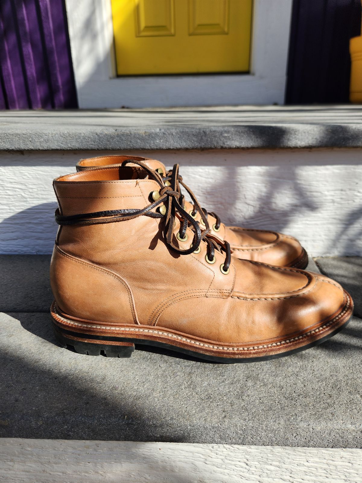 Photo by Not_Korean on February 4, 2023 of the Grant Stone Ottawa Boot in Incas Natural Kangaroo.