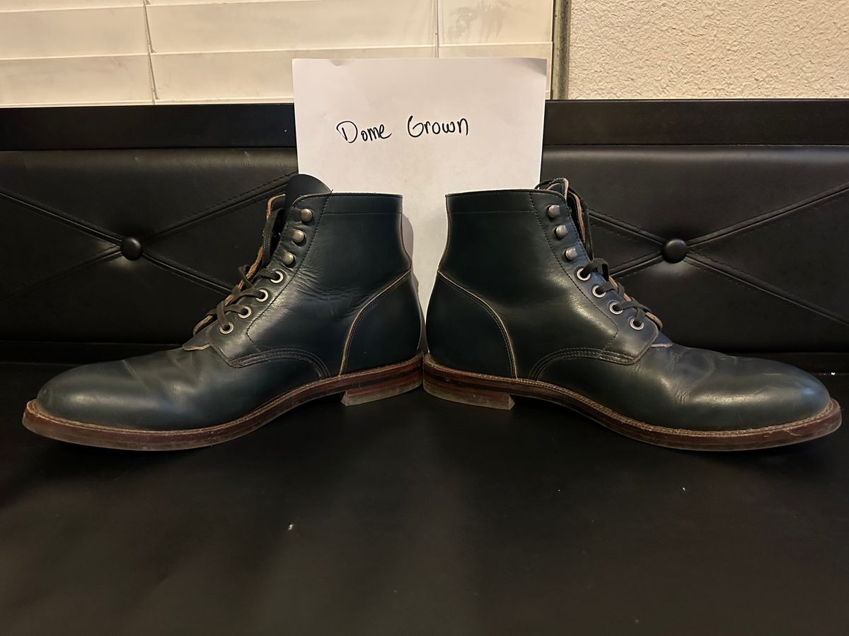 Photo by bootsfeet on November 6, 2023 of the Grant Stone Diesel Boot in Horween Navy Chromexcel.