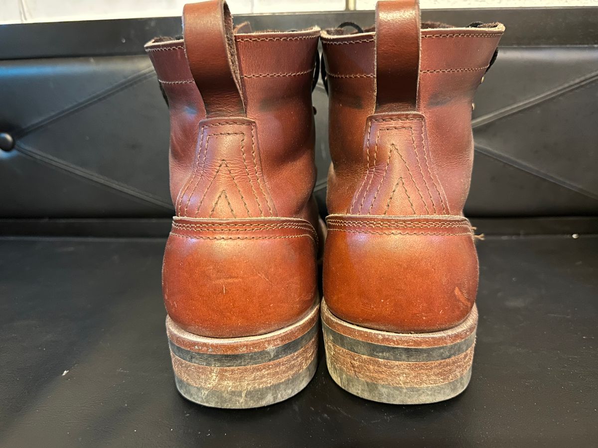 Photo by bootsfeet on November 6, 2023 of the Nicks Falcon in Wickett & Craig Tan Oiled Latigo.