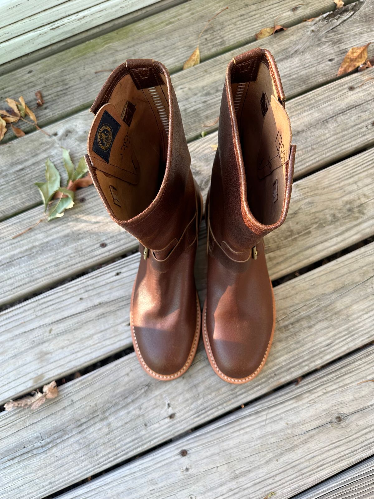 Photo by bootsfeet on October 1, 2024 of the John Lofgren Wabash Engineer Boots in HORWEEN SHF  Reverse Horsehide.