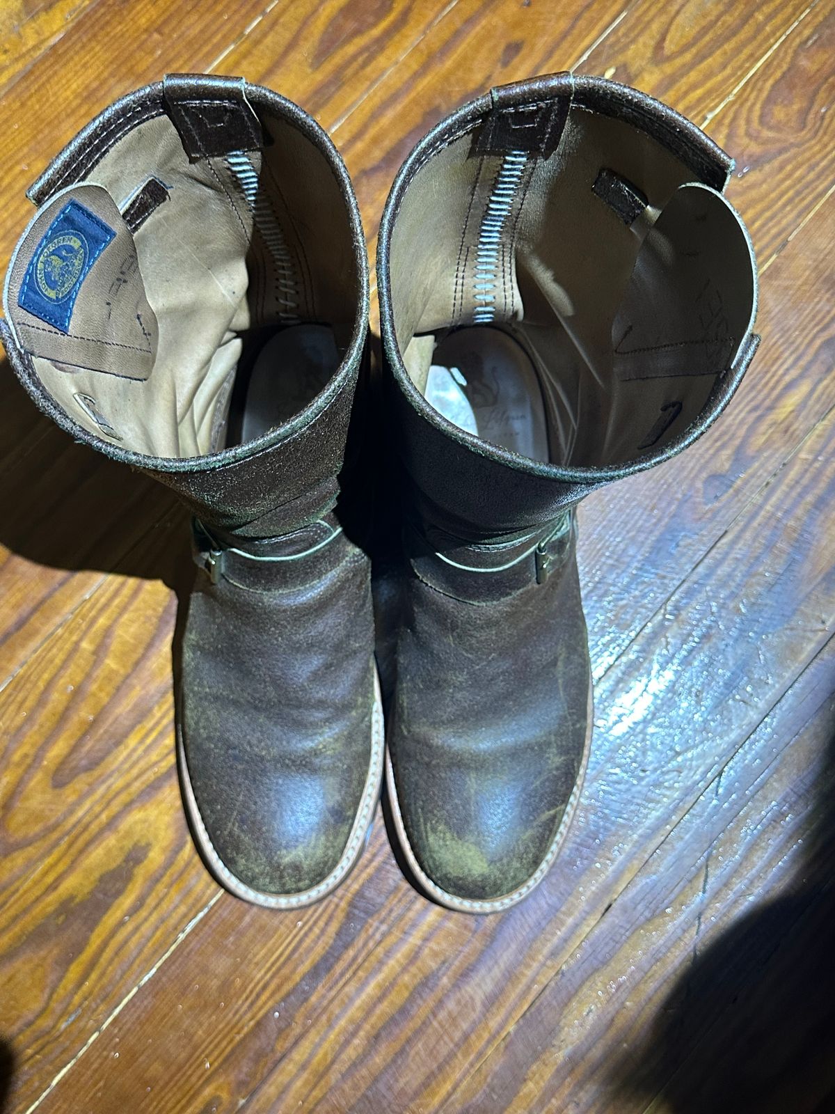 Photo by bootsfeet on November 6, 2024 of the John Lofgren Wabash Engineer Boots in HORWEEN SHF  Reverse Horsehide.