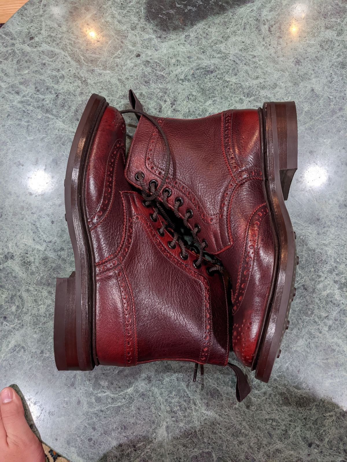 Photo by bensta96 on November 1, 2022 of the Tricker's Stow Country Boot in C.F. Stead Sign Classic Kudu.