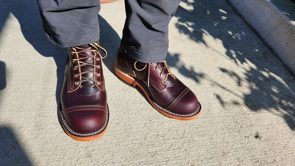 Photo by bbnoodle on October 10, 2023 of the Nicks MTO in Wickett & Craig Burgundy Double Stuffed.