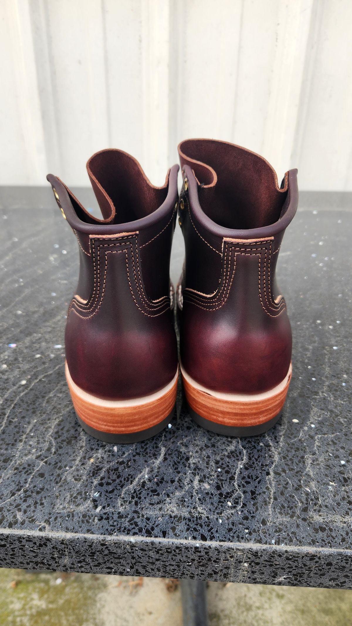 Photo by bbnoodle on October 10, 2023 of the Nicks MTO in Wickett & Craig Burgundy Double Stuffed.