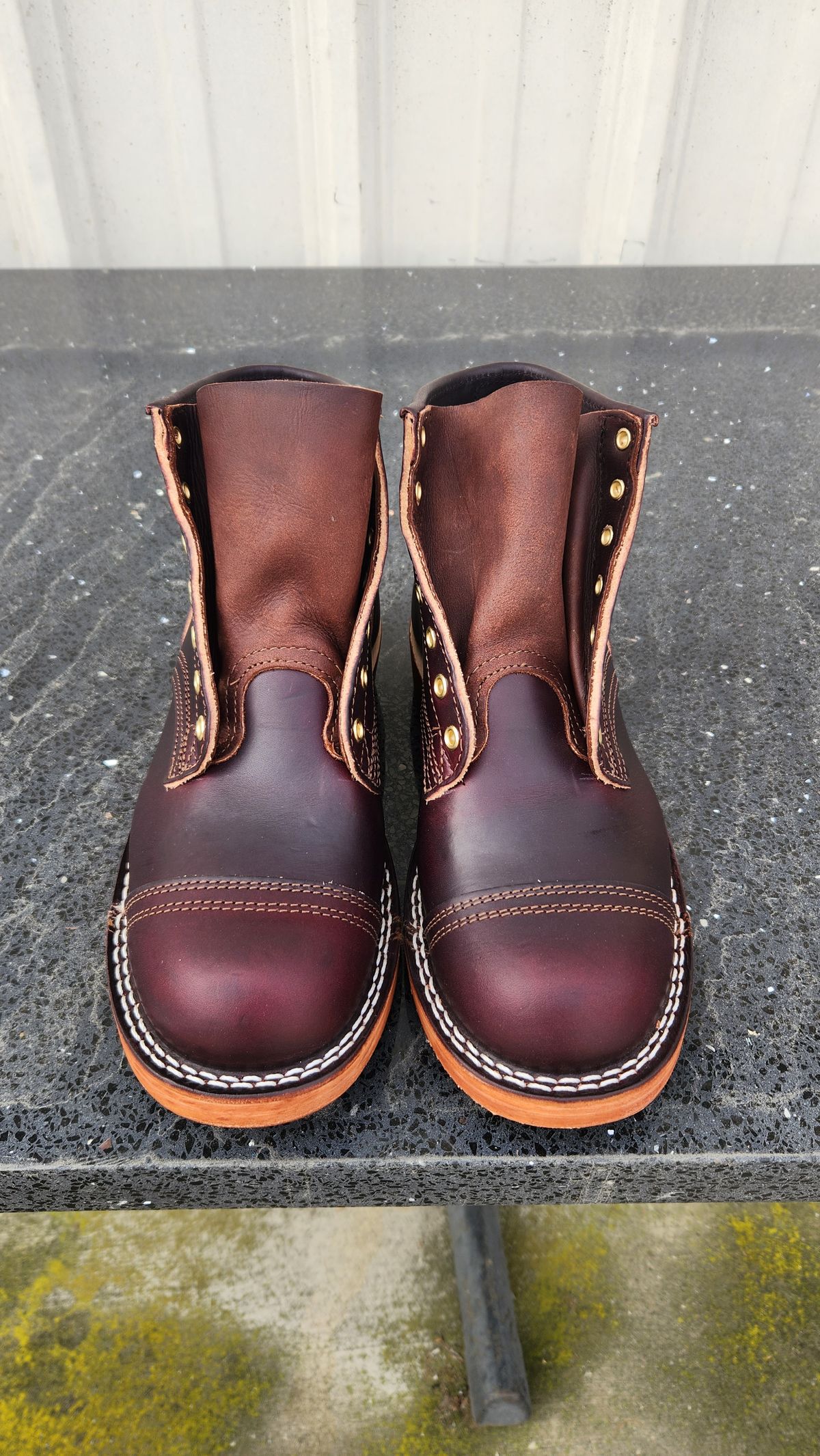 Photo by bbnoodle on October 10, 2023 of the Nicks MTO in Wickett & Craig Burgundy Double Stuffed.