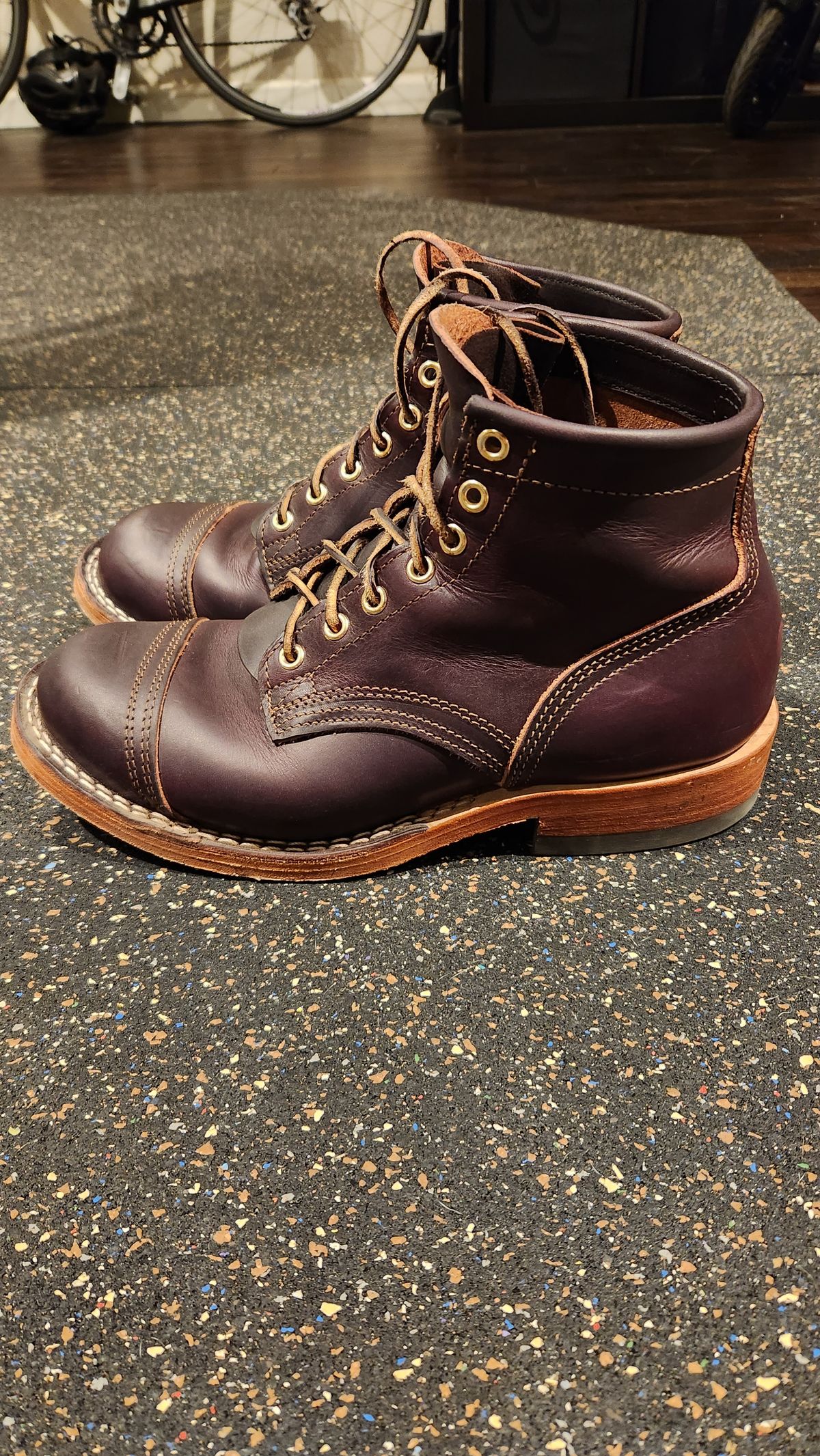 Photo by bbnoodle on November 6, 2023 of the Nicks MTO in Wickett & Craig Burgundy Double Stuffed.