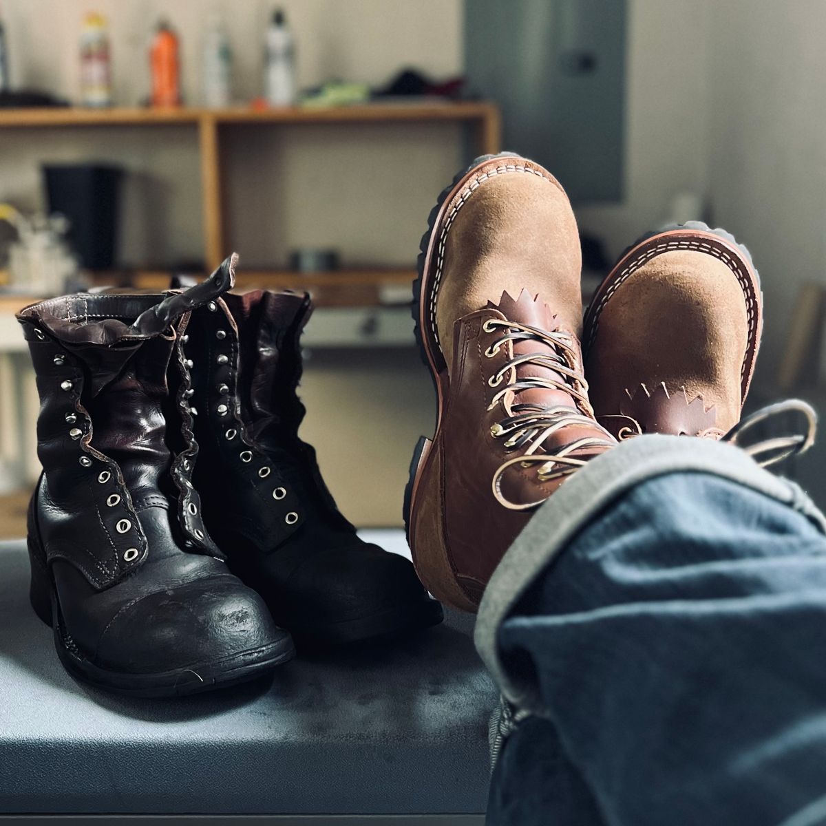 Photo by RyanAK on October 11, 2023 of the Nicks BuilderPro in Seidel 1964 Brown Roughout.