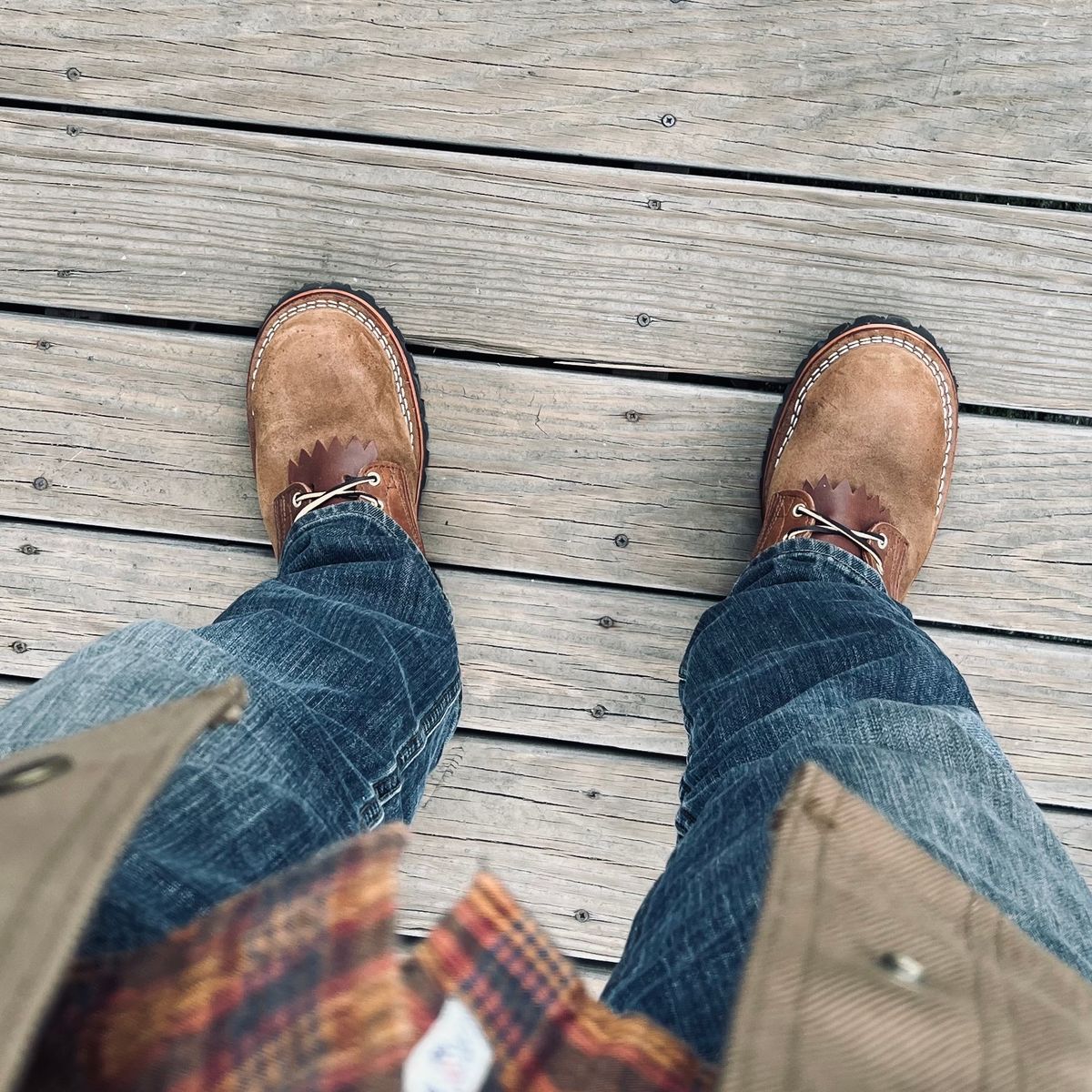 Photo by RyanAK on October 11, 2023 of the Nicks BuilderPro in Seidel 1964 Brown Roughout.
