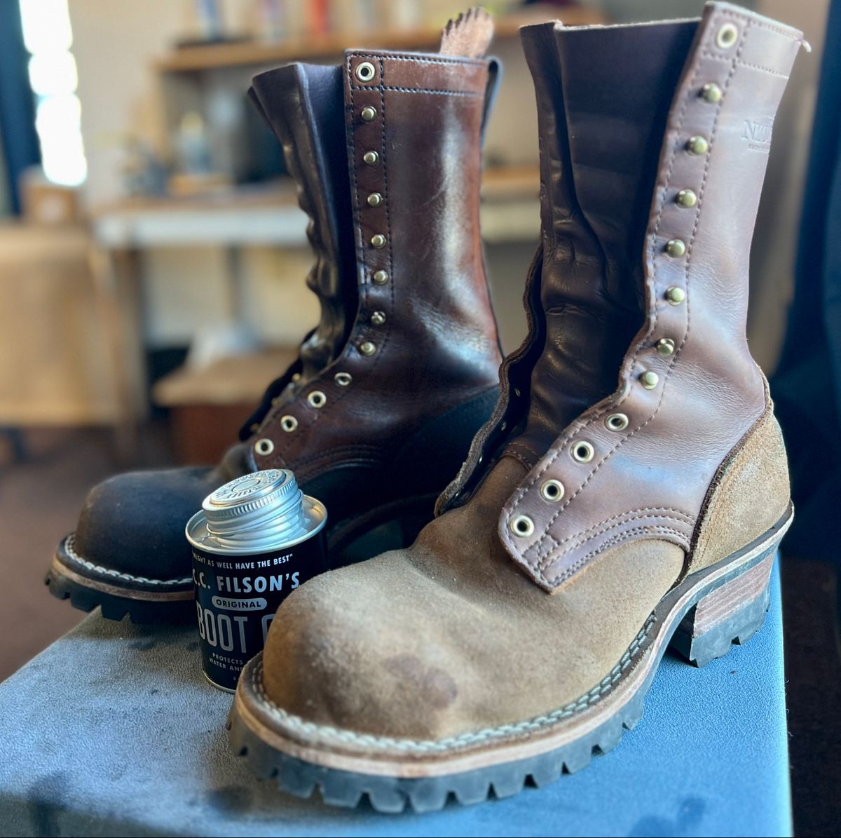 Photo by RyanAK on November 8, 2023 of the Nicks BuilderPro in Seidel 1964 Brown Roughout.
