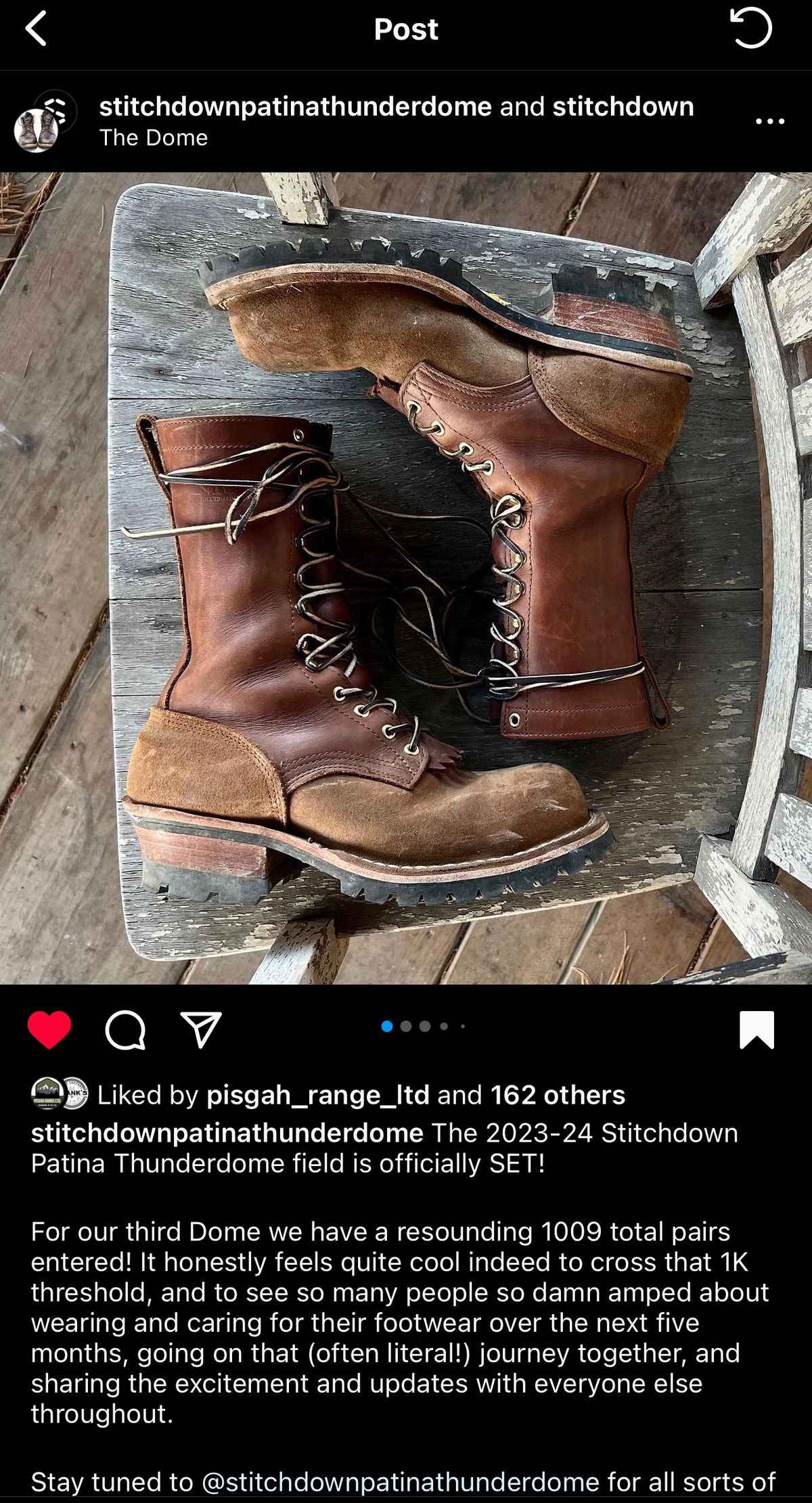Photo by RyanAK on November 9, 2023 of the Nicks BuilderPro in Seidel 1964 Brown Roughout.