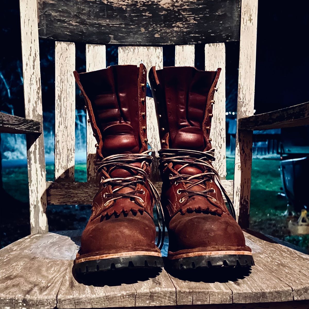 Photo by RyanAK on January 5, 2024 of the Nicks BuilderPro in Seidel 1964 Brown Roughout.