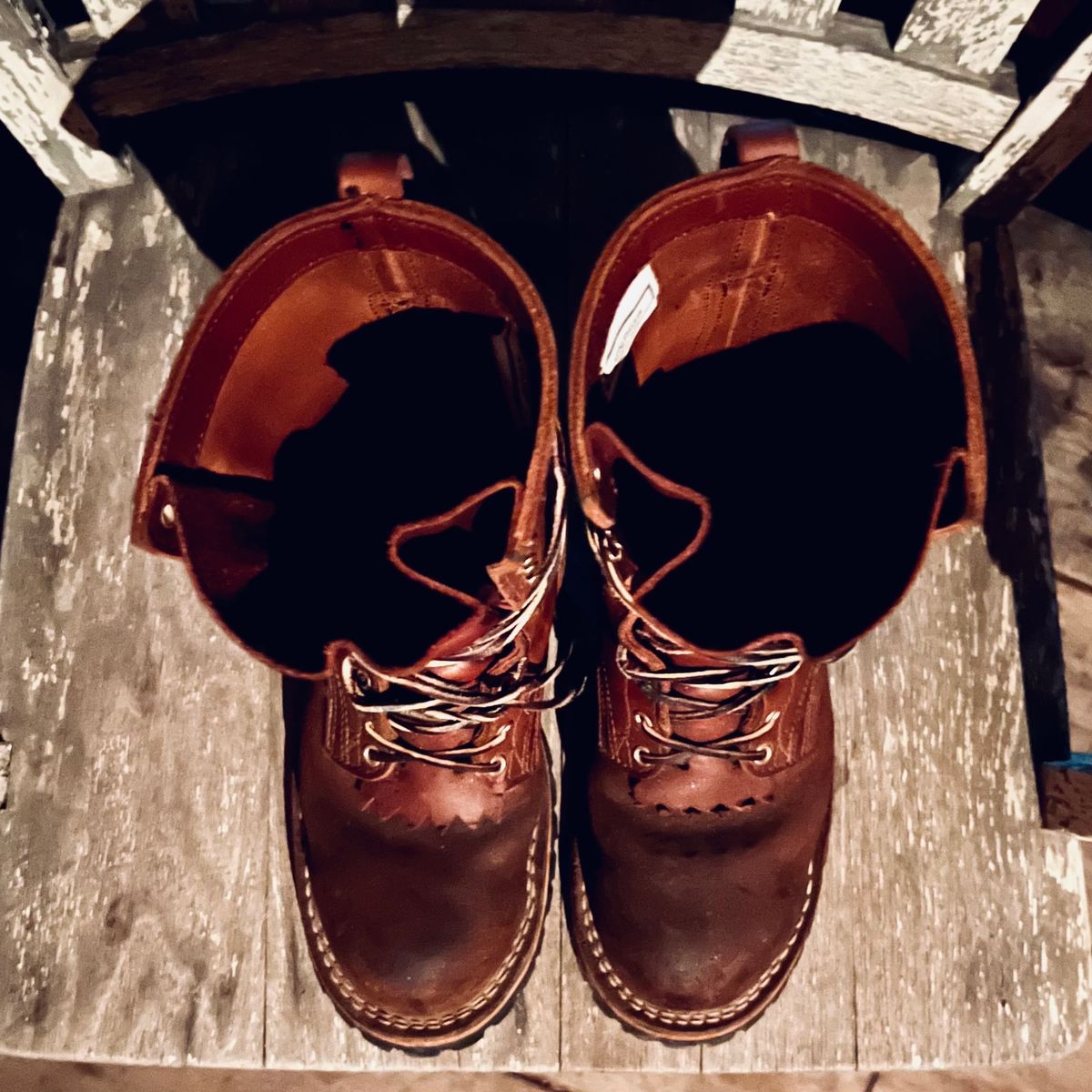 Photo by RyanAK on January 5, 2024 of the Nicks BuilderPro in Seidel 1964 Brown Roughout.