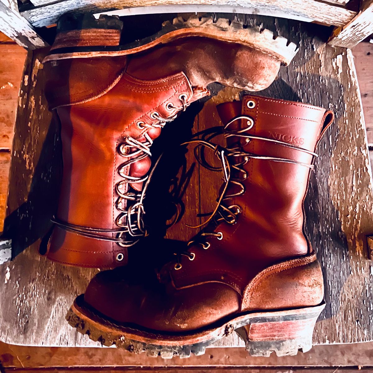 Photo by RyanAK on February 5, 2024 of the Nicks BuilderPro in Seidel 1964 Brown Roughout.