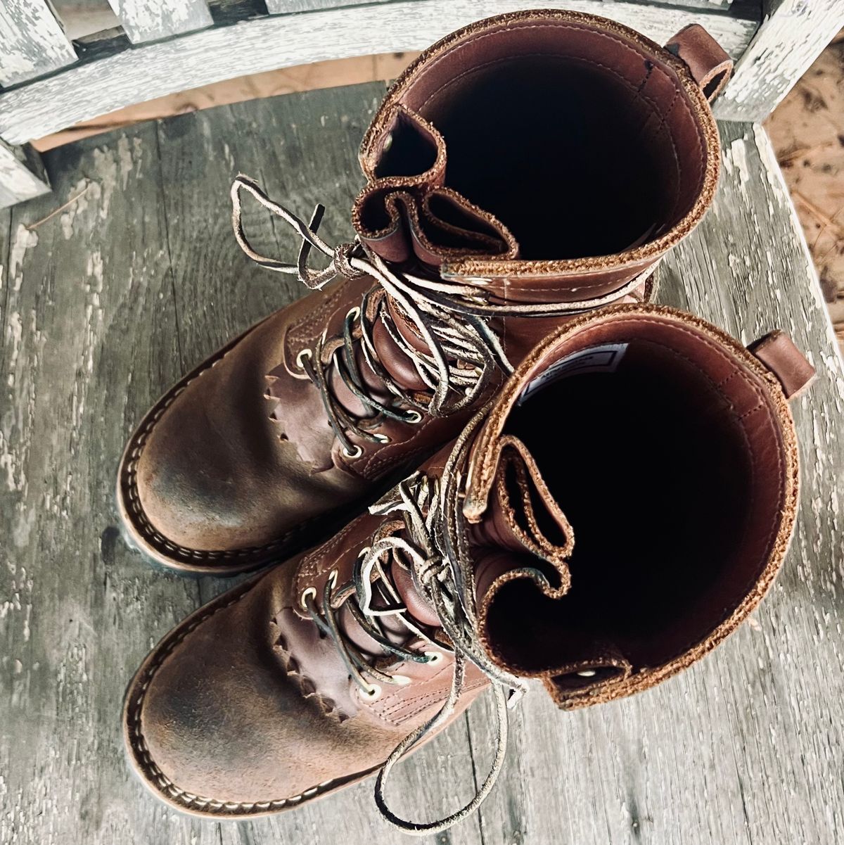Photo by RyanAK on April 5, 2024 of the Nicks BuilderPro in Seidel 1964 Brown Roughout.