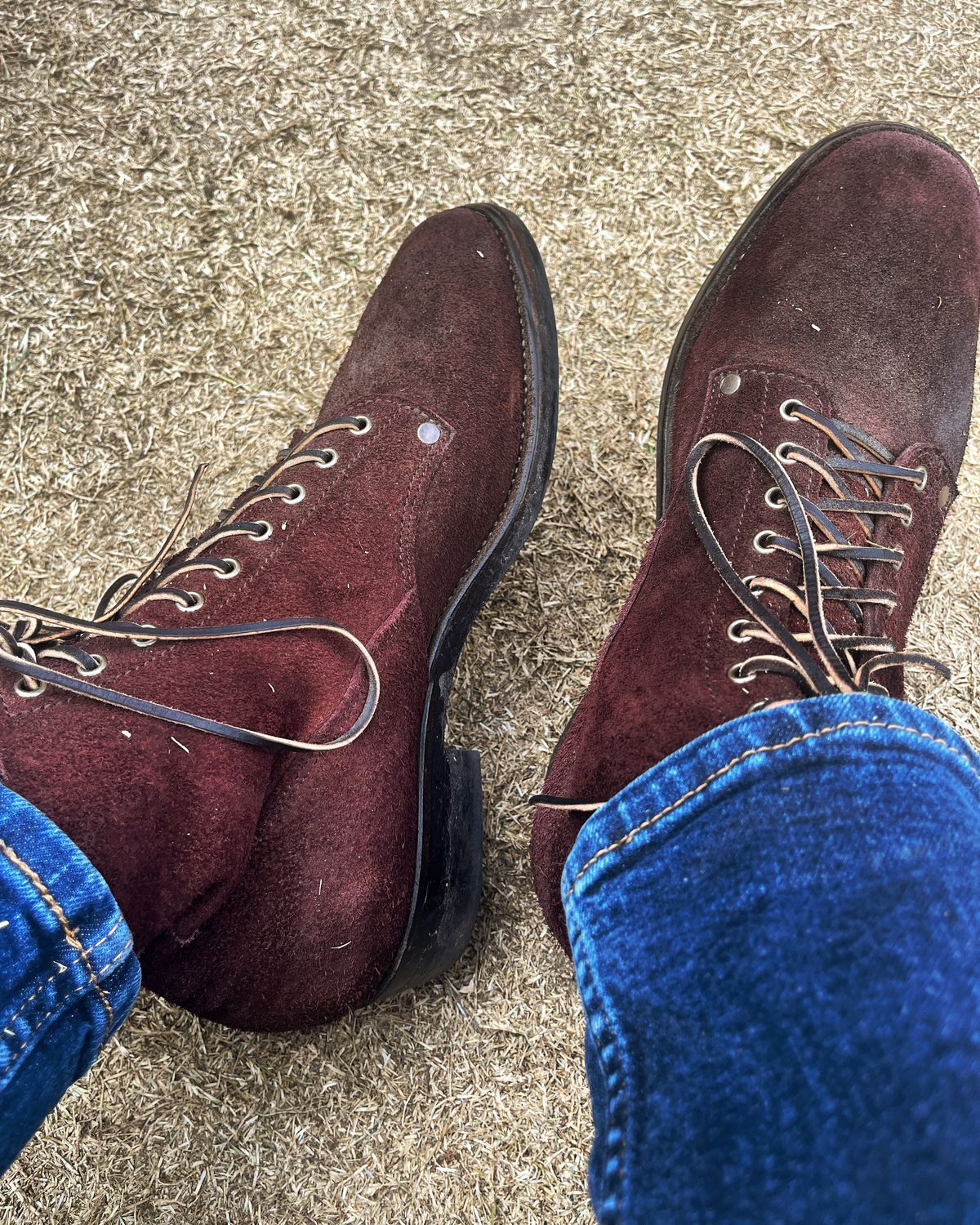 Photo by boootlicker on November 4, 2023 of the NF Bootmaker Fritz Boot in J&FJ Baker Australian Nut Panel Hide Roughout.
