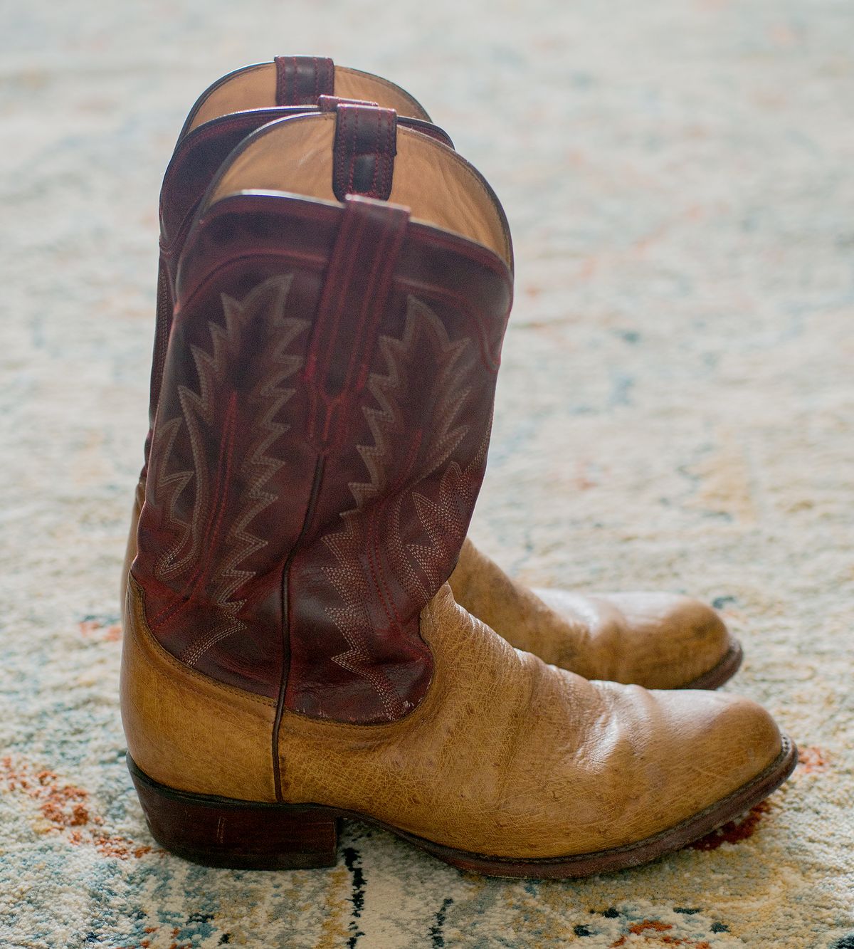 Photo by boootlicker on November 4, 2025 of the Tecovas The Weston in Smooth Ostrich.